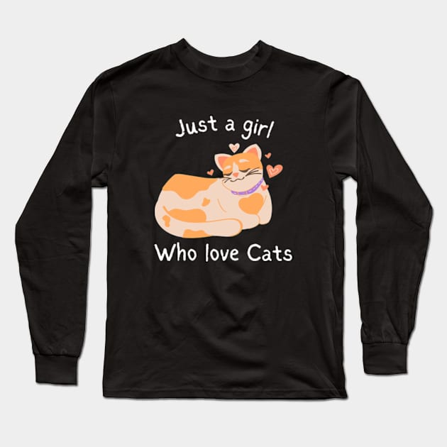 Purrfectly Feline: A Cat-Loving Girl's Delight Long Sleeve T-Shirt by Pawfect Designz